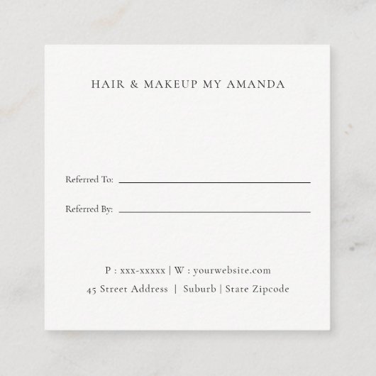 抽象芸術グリッターアイボリー金ゴールドフレンドロゴを参照 スクエア名刺 (裏面)