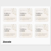 抽象芸術グリッターアイボリー金ゴールド水カラーキャンドル スクエアシール (シート)