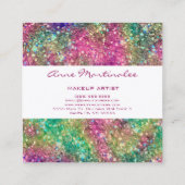 抽象芸術グリッターグリッツスクエアビジネスカード スクエア名刺 (裏面)