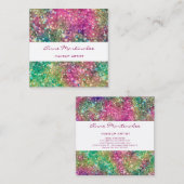 抽象芸術グリッターグリッツスクエアビジネスカード スクエア名刺 (正面/裏面)