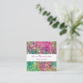 抽象芸術グリッターグリッツスクエアビジネスカード スクエア名刺 (スタンド正面)