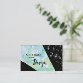 *~*抽象芸術グリッタージモダンオメトリ黒フローラ 名刺 (スタンド正面)