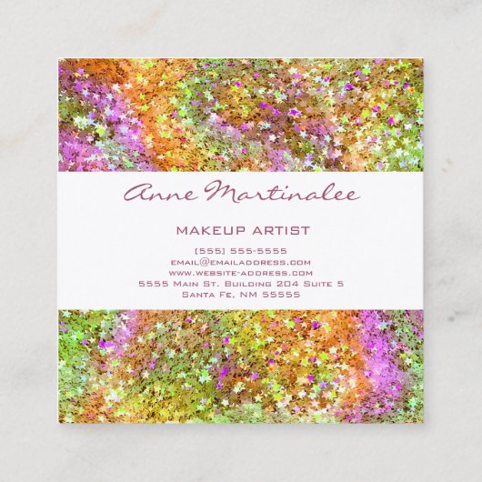 抽象芸術グリッタースターズスクエア名刺 スクエア名刺 (裏面)