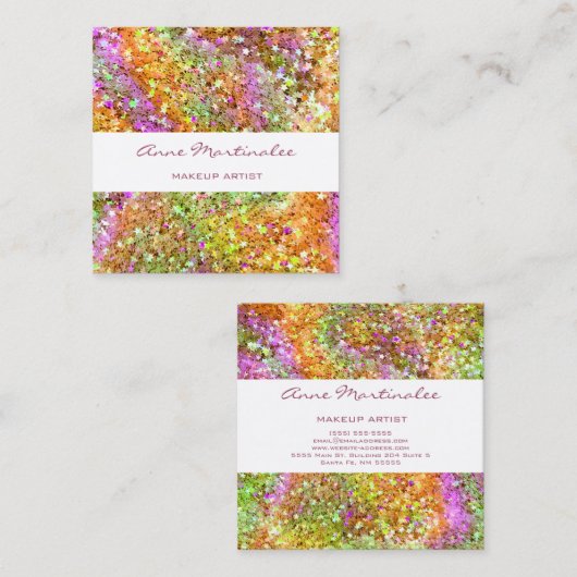 抽象芸術グリッタースターズスクエア名刺 スクエア名刺 (正面/裏面)