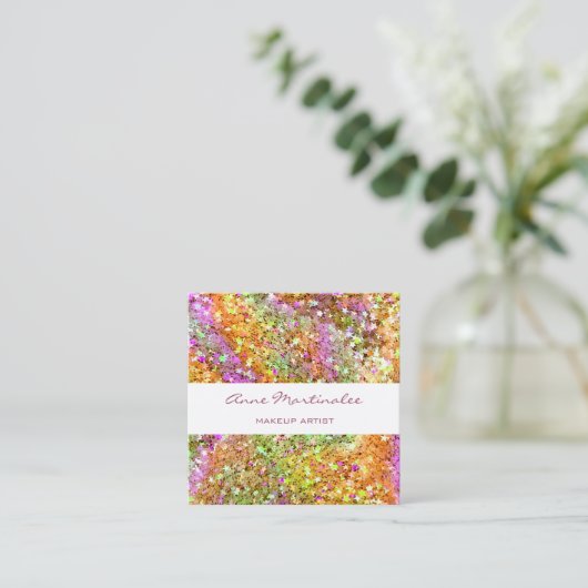 抽象芸術グリッタースターズスクエア名刺 スクエア名刺 (スタンド正面)