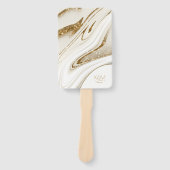 抽象芸術グリッターストラタウェディングパーティーアイボリーID903 ハンドファン (正面)