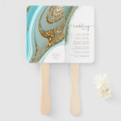 抽象芸術グリッターストラタウェディングパーティーID903 ハンドファン (正面&裏面)