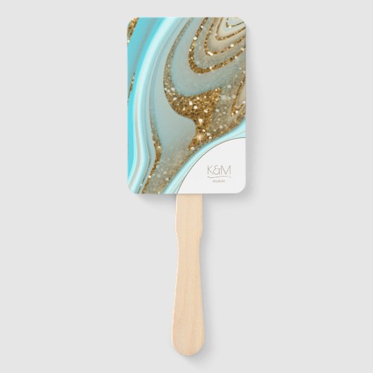 抽象芸術グリッターストラタウェディングパーティーID903 ハンドファン (正面)