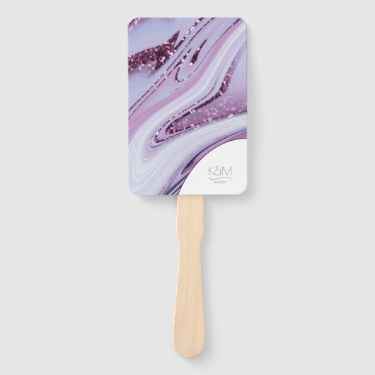 抽象芸術グリッターストラタウェディングパーティーWht ID903 ハンドファン (正面)