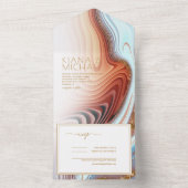 抽象芸術グリッタース結婚トラータのSW Wht ID903 オールインワン招待状 (内側)