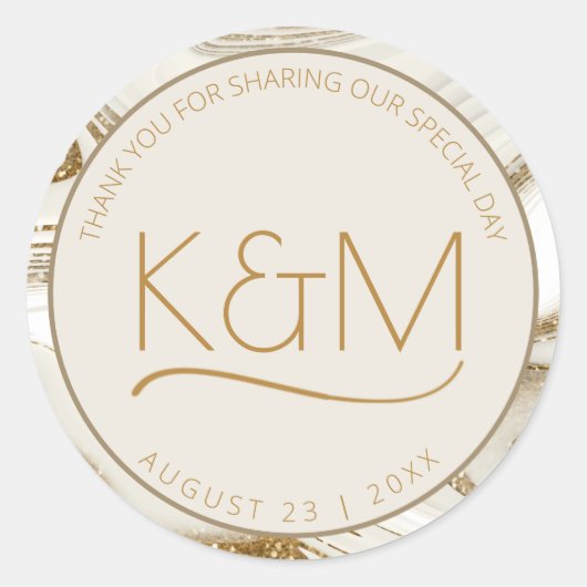 抽象芸術グリッタース結婚トラータ感謝Ch ID903 ラウンドシール (正面)