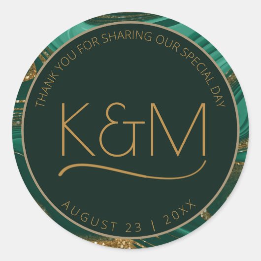 抽象芸術グリッタース結婚トラータ感謝G ID903 ラウンドシール (正面)