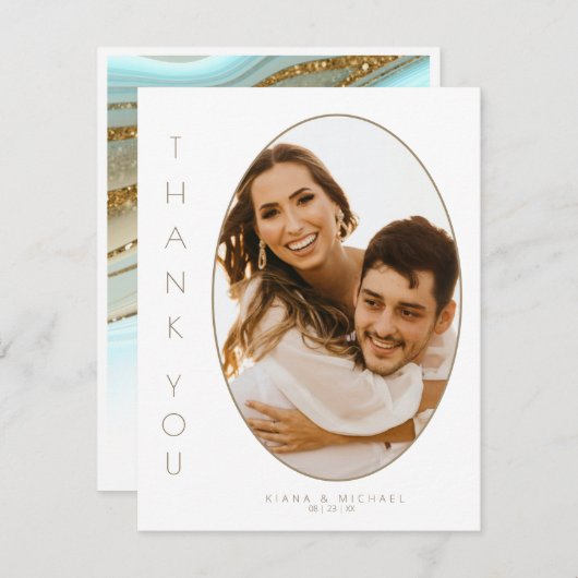 抽象芸術グリッタース結婚トラータ感謝ID903 サンキューカード (正面/裏面)