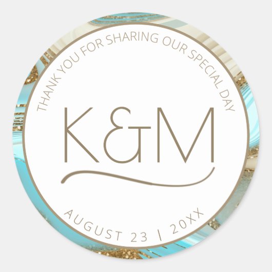 抽象芸術グリッタース結婚トラータ感謝ID903 ラウンドシール (正面)