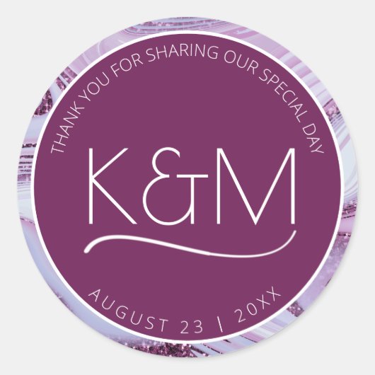 抽象芸術グリッタース結婚トラータ感謝Pl ID903 ラウンドシール (正面)