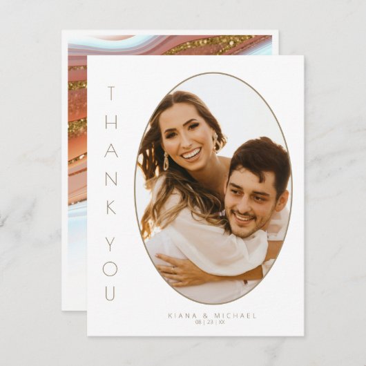 抽象芸術グリッタース結婚トラータ感謝SW ID903 サンキューカード (正面/裏面)