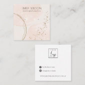 抽象芸術グリッターバラ金ゴールドスタッドイヤリングディスプレイ スクエア名刺 (正面/裏面)