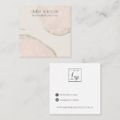 抽象芸術グリッターバラ金ゴールドネックレスバンドテンプレート スクエア名刺 (正面/裏面)