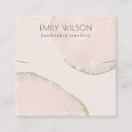 抽象芸術グリッターバラ金ゴールドネックレスバンドテンプレート スクエア名刺