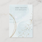 抽象芸術グリッターブルー金ゴールドネックレスバンドディスプレイ 名刺 (正面)