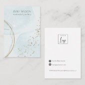 抽象芸術グリッターブルー金ゴールドネックレスバンドディスプレイ 名刺 (正面/裏面)