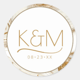 抽象芸術グリッター層のアイボリーID903 ラウンドシール