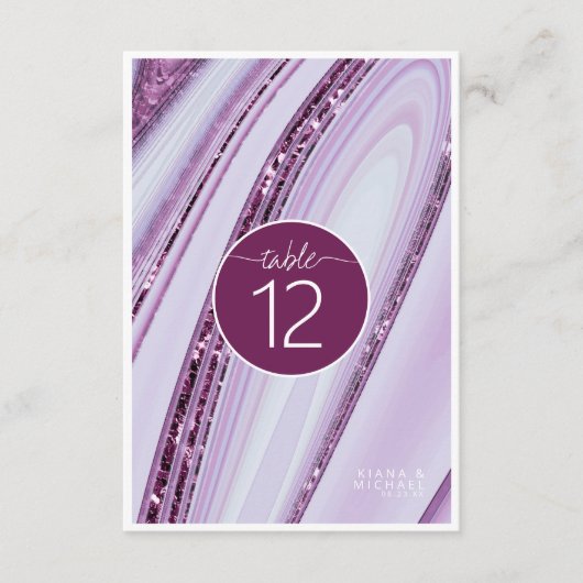 抽象芸術グリッター層テーブル番号梅ID903 招待状 (正面)