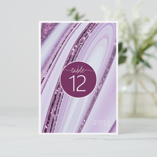 抽象芸術グリッター層テーブル番号梅ID903 招待状 (スタンド正面)