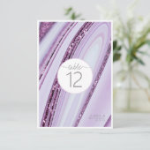 抽象芸術グリッター層テーブル番号薄紫ID903 招待状 (スタンド正面)