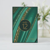 抽象芸術グリッター層テーブル番号Green ID903 招待状 (スタンド正面)