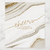 抽象芸術グリッター層応援アイボリーID903 ワインラベル (シングルラベル)