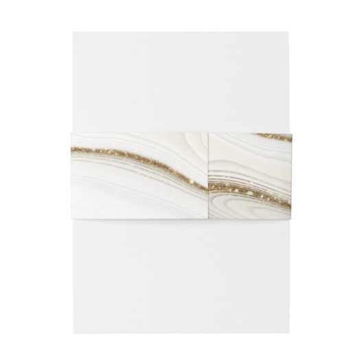 抽象芸術グリッター層結婚のアイボリーID903 招待状ベリーバンド (裏面例)