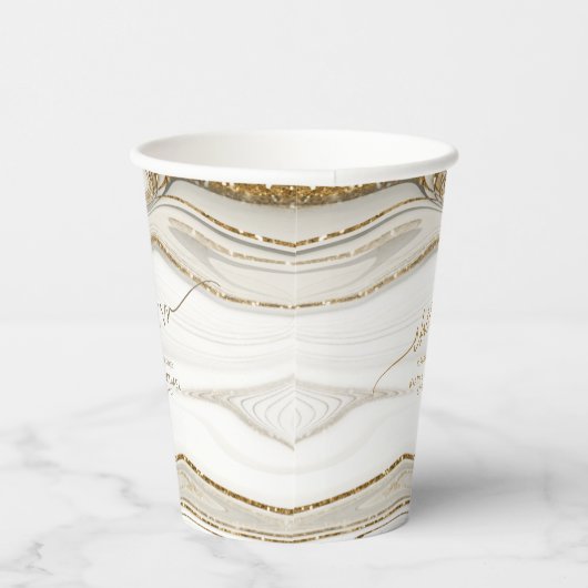 抽象芸術グリッター層結婚の応援アイボリーID903 紙コップ (右)