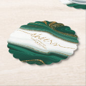 抽象芸術グリッター層結婚の応援緑ID903 ペーパーコースター (アングル)