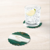 抽象芸術グリッター層結婚の応援緑ID903 ペーパーコースター (インサイチュ)