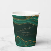 抽象芸術グリッター層結婚の応援緑ID903 紙コップ (裏面)