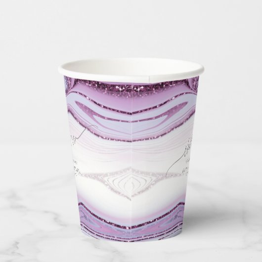 抽象芸術グリッター層結婚の応援薄紫ID903 紙コップ (右)