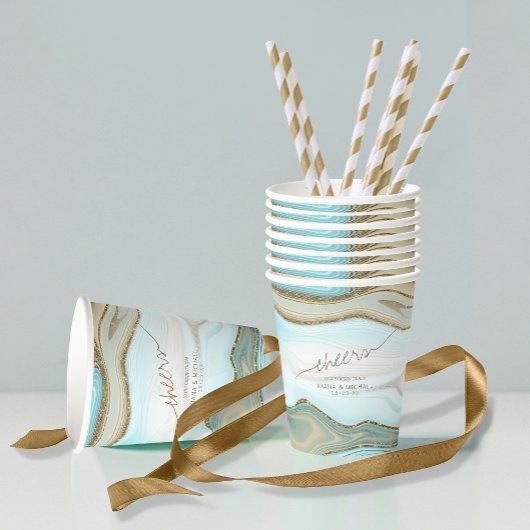 抽象芸術グリッター層結婚の応援ID903 紙コップ