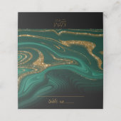 抽象芸術グリッター層結婚の緑ID903 プレイスカード (外部開封)