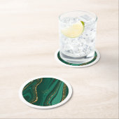 抽象芸術グリッター層結婚の緑ID903 ラウンドペーパーコースター (インサイチュ)