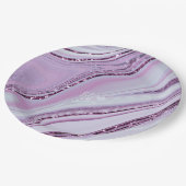 抽象芸術グリッター層結婚の薄紫ID903 ペーパープレート (アングル)