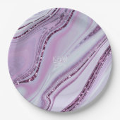 抽象芸術グリッター層結婚の薄紫ID903 ペーパープレート (正面)