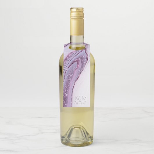 抽象芸術グリッター層結婚の薄紫ID903 ボトルネックタグ (ボトル)