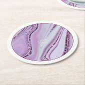 抽象芸術グリッター層結婚の薄紫ID903 ラウンドペーパーコースター (アングル)