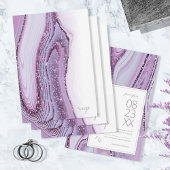 抽象芸術グリッター層結婚の薄紫ID903 出欠カード