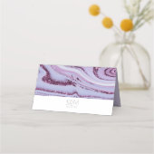 抽象芸術グリッター層結婚のWht薄紫ID903 プレイスカード (裏面)