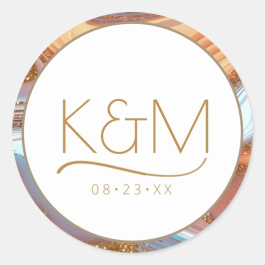 抽象芸術グリッター層縁ど結婚のSW Wt ID903 ラウンドシール (正面)