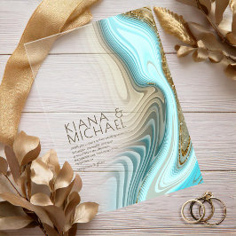 抽象芸術グリッター結婚層のID903 アクリル招待状