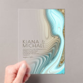 抽象芸術グリッター結婚層のID903 アクリル招待状 (インサイチュ (ポータブル))