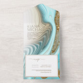 抽象芸術グリッター結婚層のID903 オールインワン招待状 (内側)